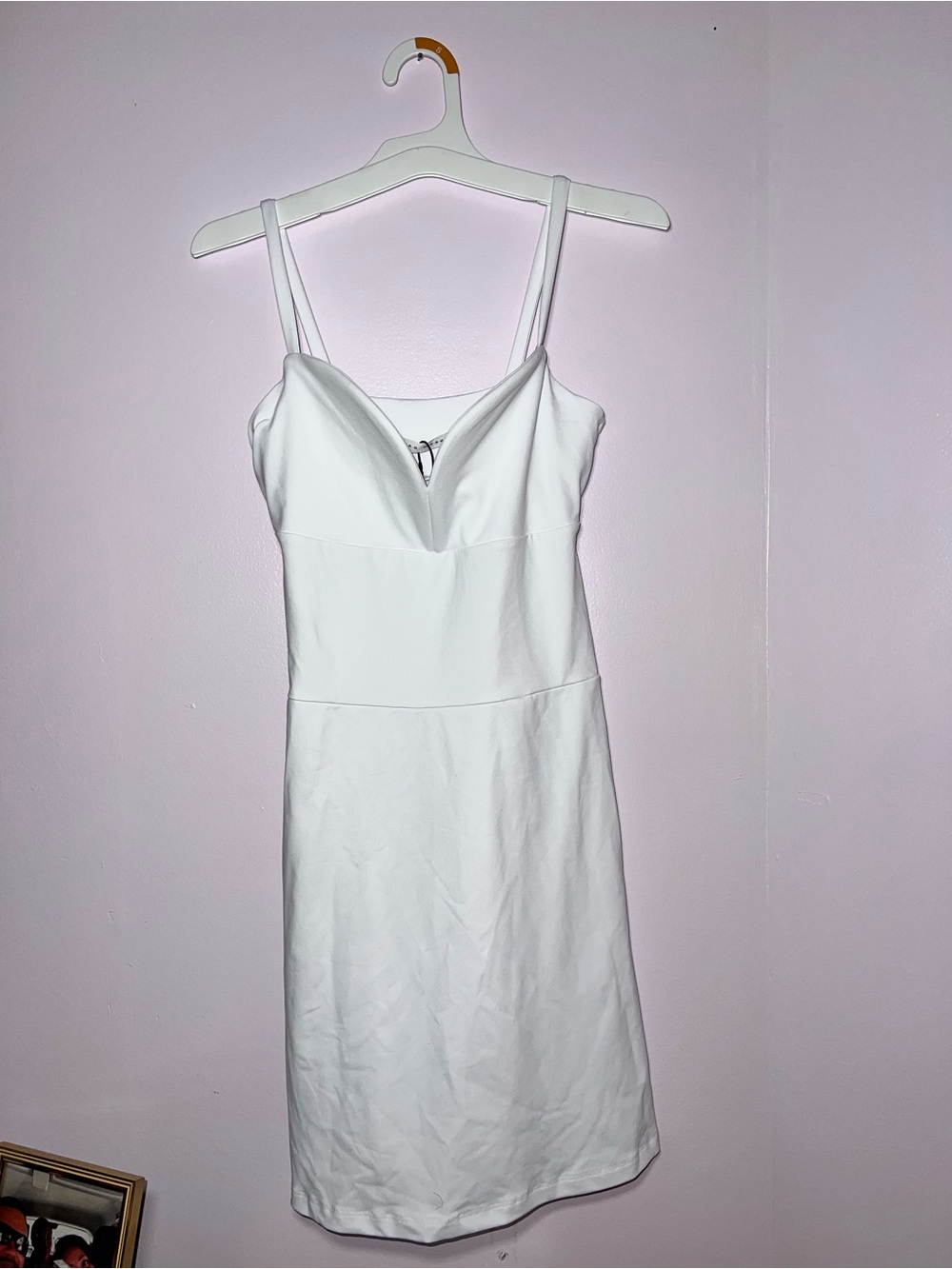 Susana Monaco White Spaghetti Strap Bodycon Athletic Dress